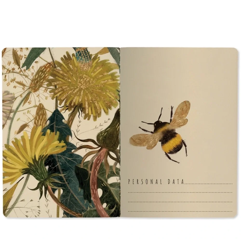 Set of 2 Gorgeous Gold Foil Detailed Soft Touch Notebook Journals - lovely gift!